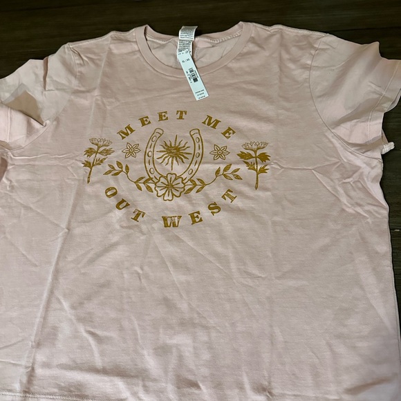 New! XL Victoria Secrets Pink Meet Me Out West Tee - Picture 2 of 4